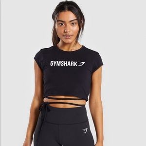 Gymshark black ribbon crop top